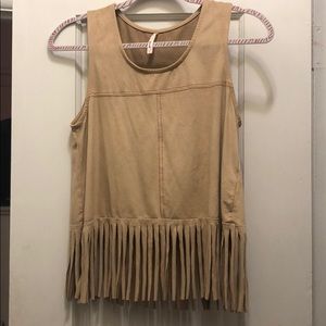 Event sleeveless faux suede top size S
